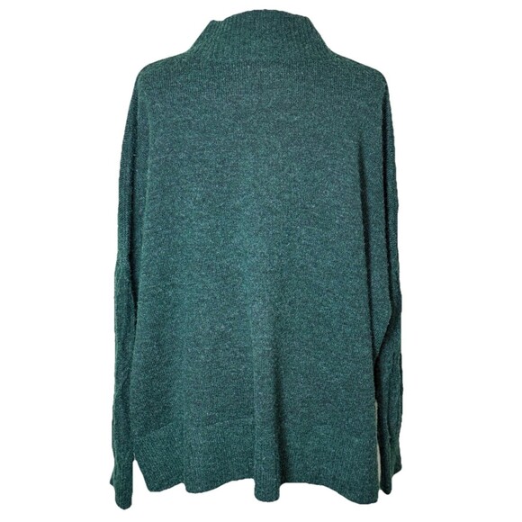 Women's Green Cozy Soft Stretchy Boxy Chunky Fall Sweater Quiet Luxury Sz 3XL - Picture 3 of 8
